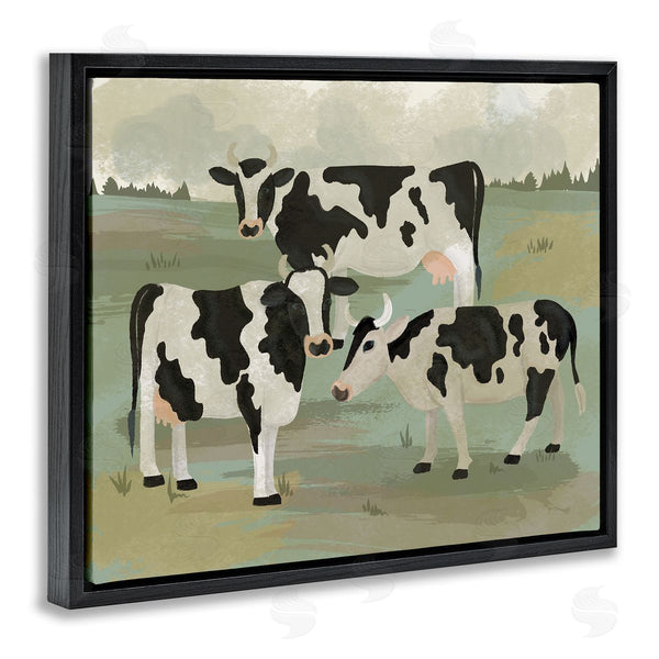 Stupell Industries Lisa Perry Whitebutton | Rural Cows Grazing Trio Wall Art