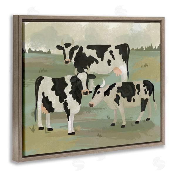 Stupell Industries Lisa Perry Whitebutton | Rural Cows Grazing Trio Wall Art