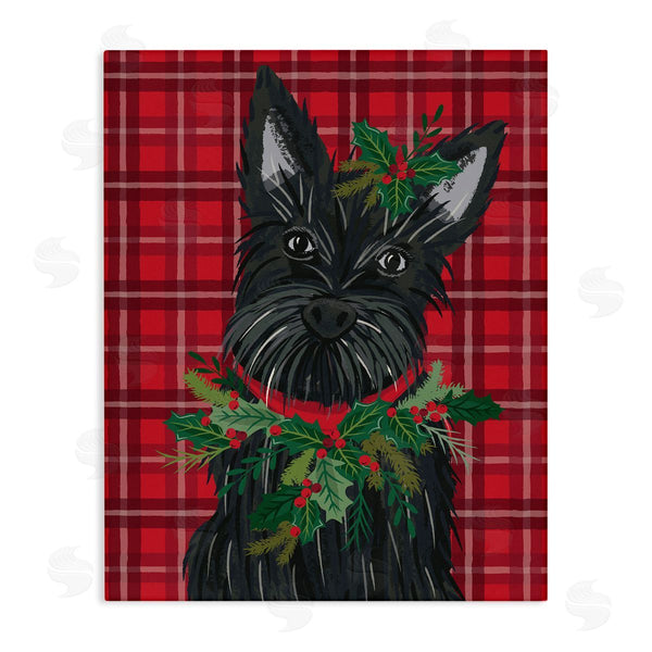 stupell industries Lisa Perry Whitebutton | Scottie Dog on Red Plaid