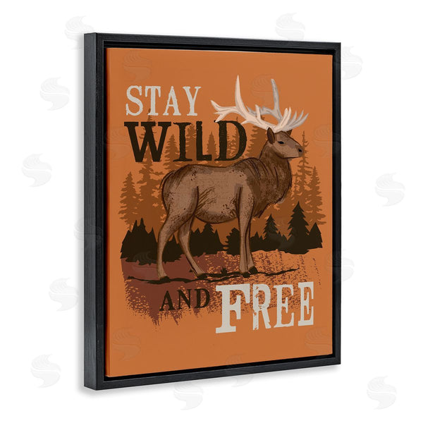 Stupell Industries Lisa Perry Whitebutton | Stay Wild And Free Phrase Forest Elk Landscape Wall Art