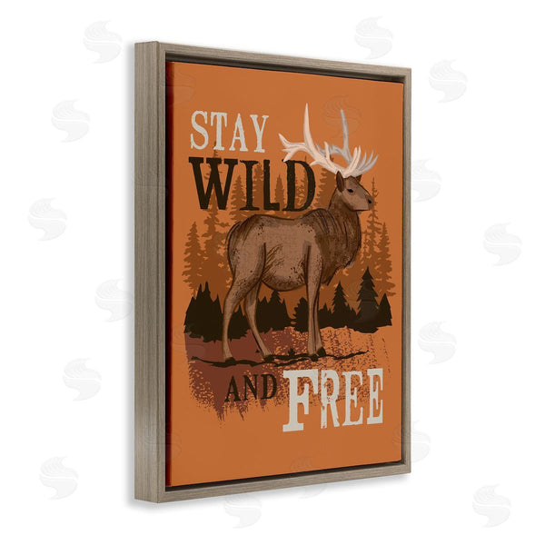 Stupell Industries Lisa Perry Whitebutton | Stay Wild And Free Phrase Forest Elk Landscape Wall Art