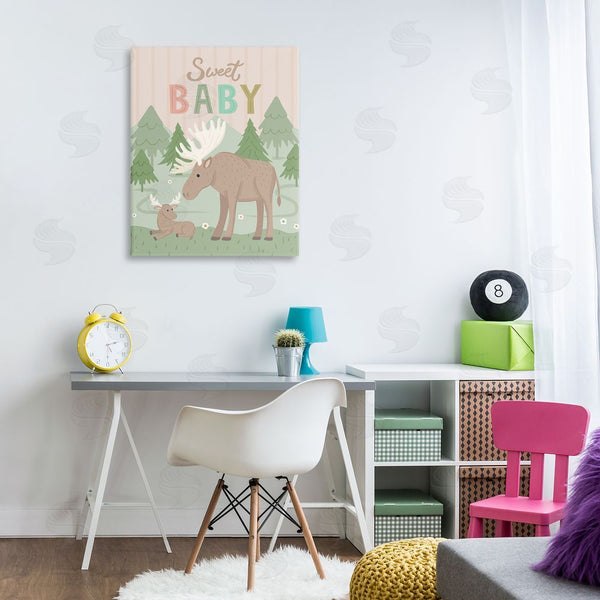 Stupell Industries Lisa Perry Whitebutton | Sweet Baby Wild Moose Wall Art