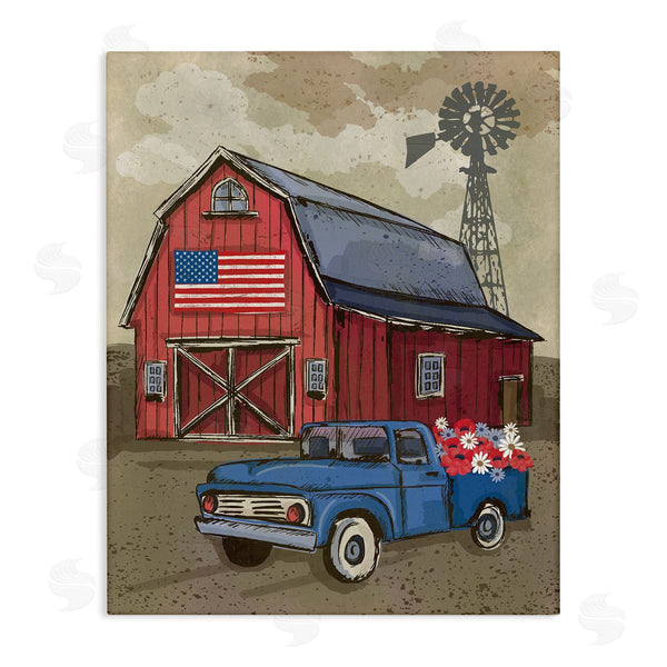 stupell industries Lisa Perry Whitebutton | Vintage Americana Barn Wall Art