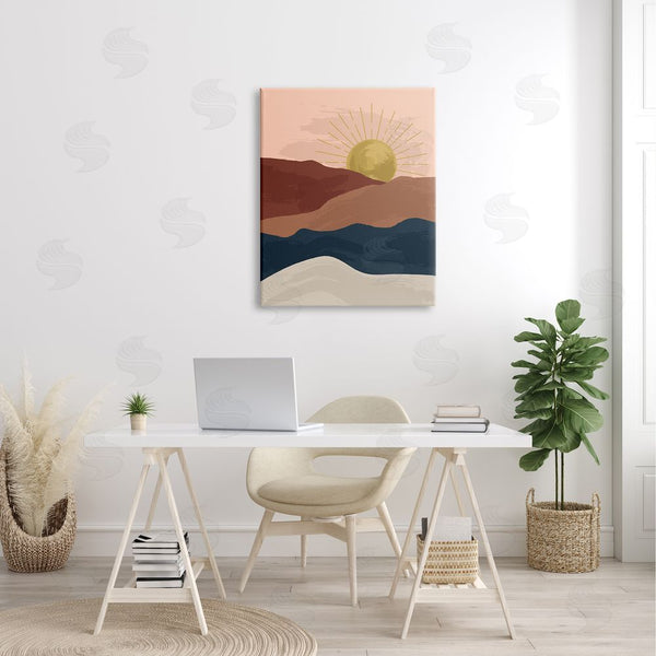 Stupell Industries Lisa Perry Whitebutton | Wavy Sand Dune Cliffs Deserted Mountains Children's Illustration Wall Art