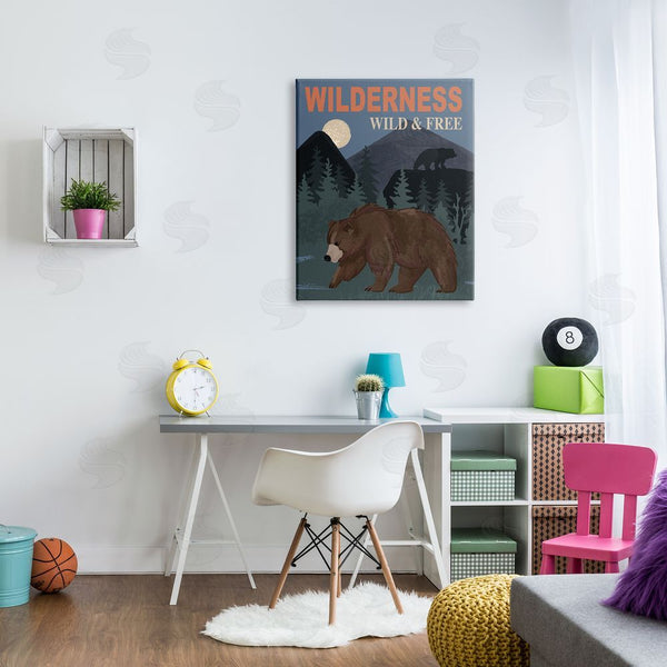 Stupell Industries Lisa Perry Whitebutton | Wild & Free Adventure Scene Mountain Forest Wildlife Wall Art