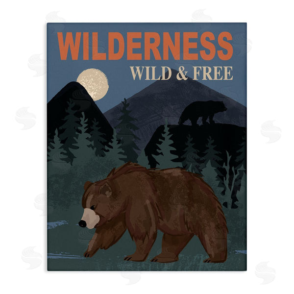 stupell industries Lisa Perry Whitebutton | Wild & Free Adventure Scene Mountain Forest Wildlife Wall Art
