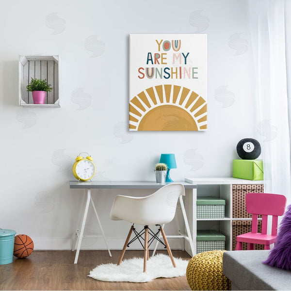 Stupell Industries Lisa Perry Whitebutton | You Are My Sunshine Phrase Children's Sun Rise Wall Art