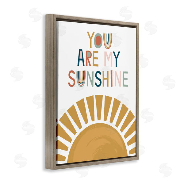 Stupell Industries Lisa Perry Whitebutton | You Are My Sunshine Phrase Children's Sun Rise Wall Art