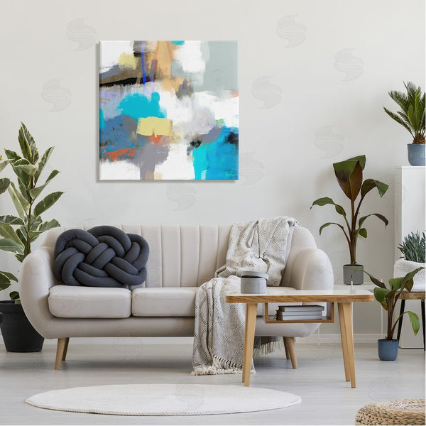 Stupell Industries Lisa Ridgers | Abstract Paint Strokes Vivid Blue Detail Scribbles Wall Art