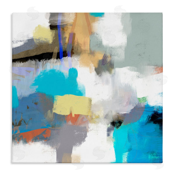 stupell industries Lisa Ridgers | Abstract Paint Strokes Vivid Blue Detail Scribbles Wall Art