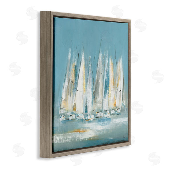 Stupell Industries Lisa Ridgers | Abstract Sailboat Fleet Wall Art