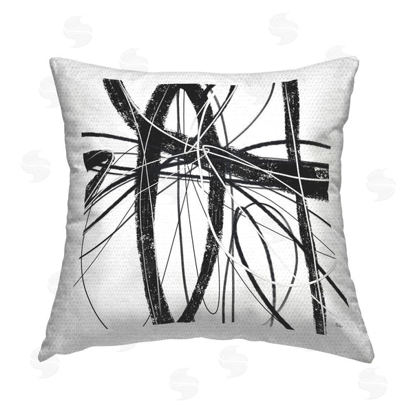 Stupell Industries Lisa Ridgers | Abstract Swirling Lines Printed Throw Pillow