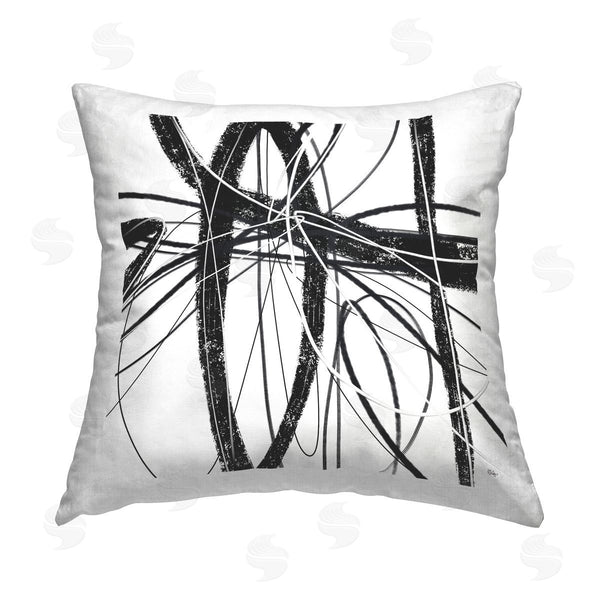 stupell industries Lisa Ridgers | Abstract Swirling Lines Printed Throw Pillow