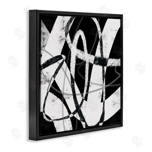 Stupell Industries Lisa Ridgers | Black And White Abstract Moving Paint Brush Strokes Wall Art
