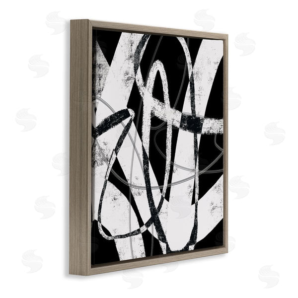 Stupell Industries Lisa Ridgers | Black And White Abstract Moving Paint Brush Strokes Wall Art