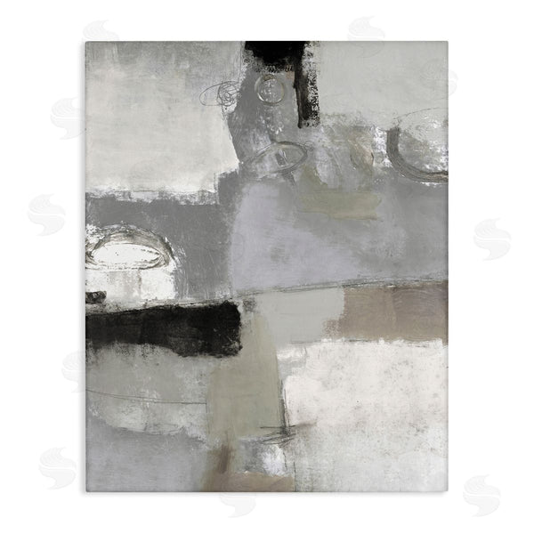 stupell industries Lisa Ridgers | Blocked Geometric Shapes Black Detail Circles Wall Art