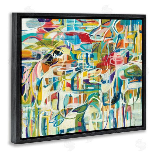 Stupell Industries Lisa Ridgers | Bright Complex Curved Abstractions Blue Green Shapes Wall Art