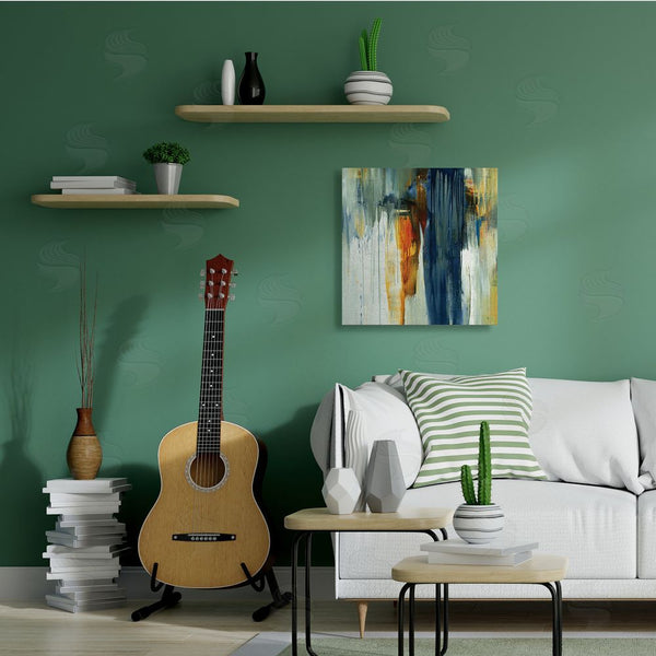 Stupell Industries Lisa Ridgers | Cascading Blue Green Orange Paint Abstraction Wall Art