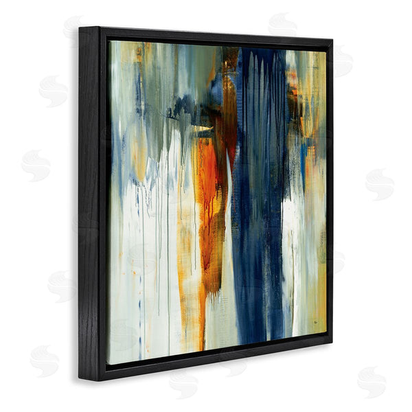 Stupell Industries Lisa Ridgers | Cascading Blue Green Orange Paint Abstraction Wall Art