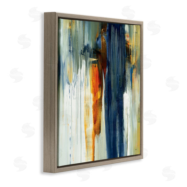 Stupell Industries Lisa Ridgers | Cascading Blue Green Orange Paint Abstraction Wall Art