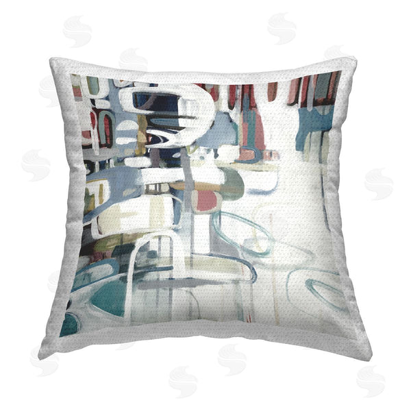 Stupell Industries Lisa Ridgers | Chaotic Overlapping Shapes Printed Throw Pillow
