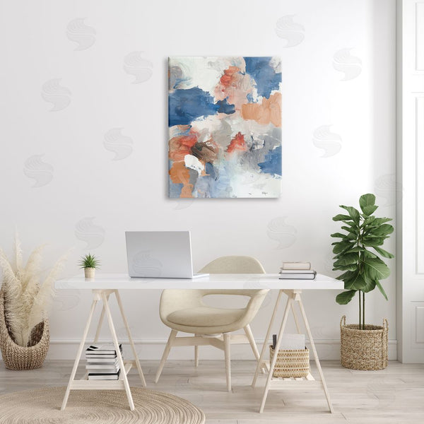 Stupell Industries Lisa Ridgers | Contrasting Blue Blush Tone Abstract Busy Arrangement Wall Art