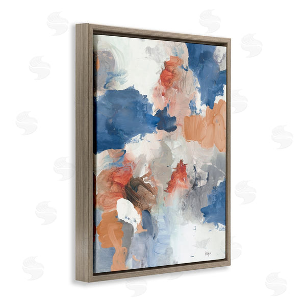 Stupell Industries Lisa Ridgers | Contrasting Blue Blush Tone Abstract Busy Arrangement Wall Art