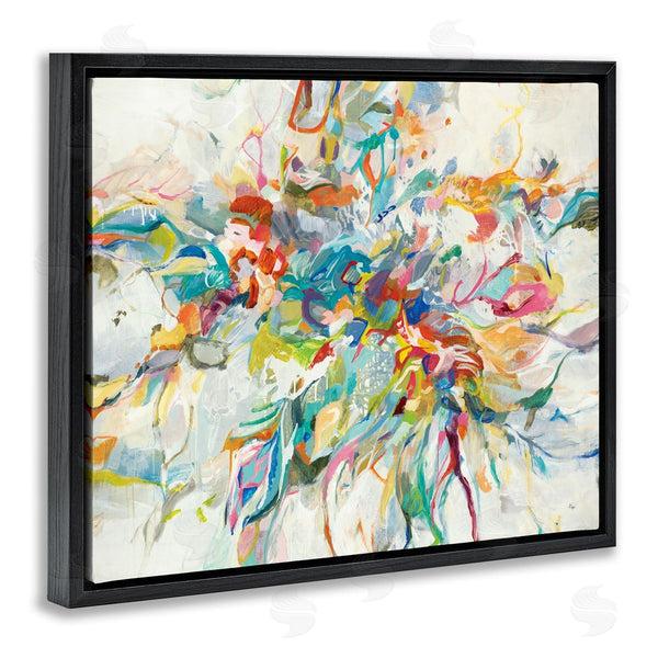 Stupell Industries Lisa Ridgers | Exciting Tropical Shapes Abstraction Blue Red Pop Wall Art