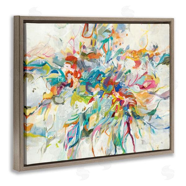 Stupell Industries Lisa Ridgers | Exciting Tropical Shapes Abstraction Blue Red Pop Wall Art