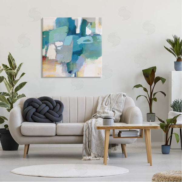 Stupell Industries Lisa Ridgers | Layered Blue Paint Strokes Dense Abstract Painting Wall Art