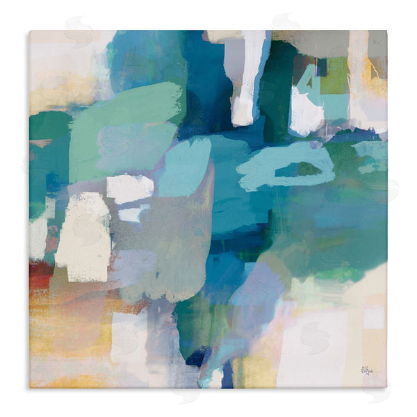stupell industries Lisa Ridgers | Layered Blue Paint Strokes Dense Abstract Painting Wall Art