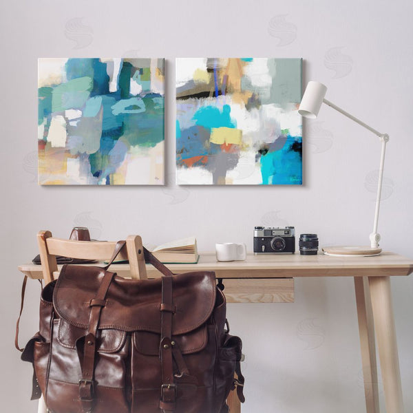 Stupell Industries Lisa Ridgers | Modern Blocked Brush Strokes Collage Wall Art