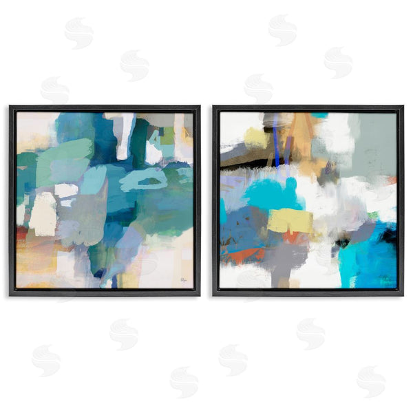 Stupell Industries Lisa Ridgers | Modern Blocked Brush Strokes Collage Wall Art