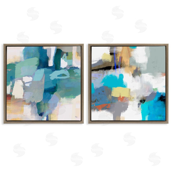 Stupell Industries Lisa Ridgers | Modern Blocked Brush Strokes Collage Wall Art