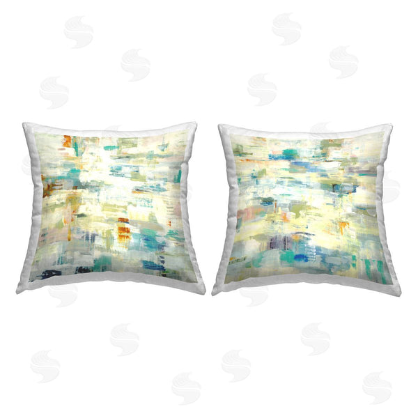 stupell industries Lisa Ridgers | Modern Hatched Abstraction Printed Throw Pillow Set