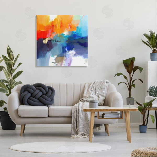 Stupell Industries Lisa Ridgers | Orange & Blue Abstraction Wall Art