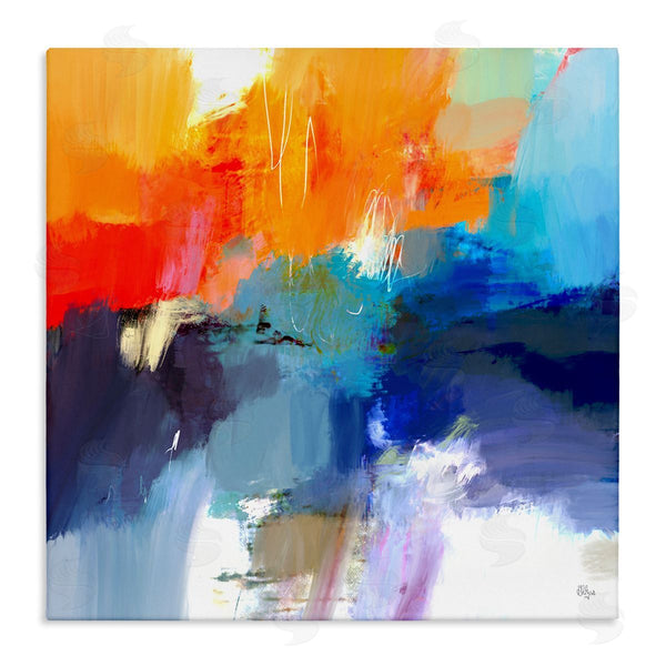 stupell industries Lisa Ridgers | Orange & Blue Abstraction Wall Art