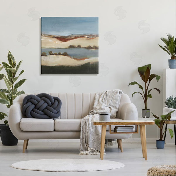 Stupell Industries Lisa Ridgers | River Flowing Clear Sky Nature Paint Drip Detail Wall Art