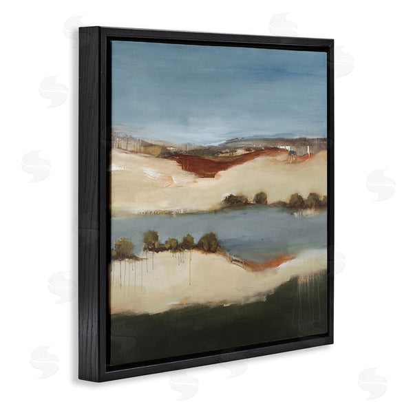 Stupell Industries Lisa Ridgers | River Flowing Clear Sky Nature Paint Drip Detail Wall Art