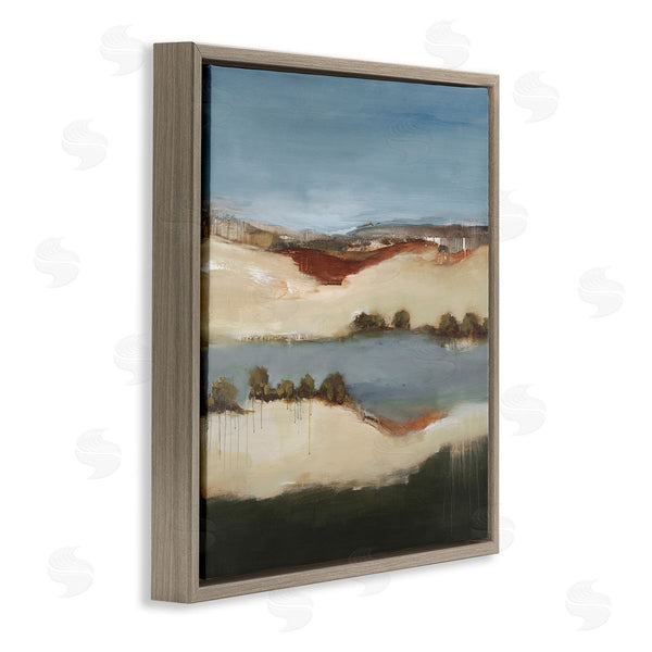 Stupell Industries Lisa Ridgers | River Flowing Clear Sky Nature Paint Drip Detail Wall Art