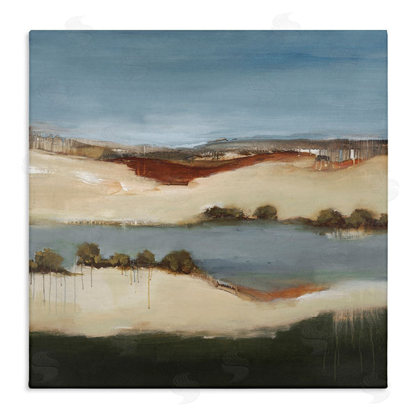 stupell industries Lisa Ridgers | River Flowing Clear Sky Nature Paint Drip Detail Wall Art