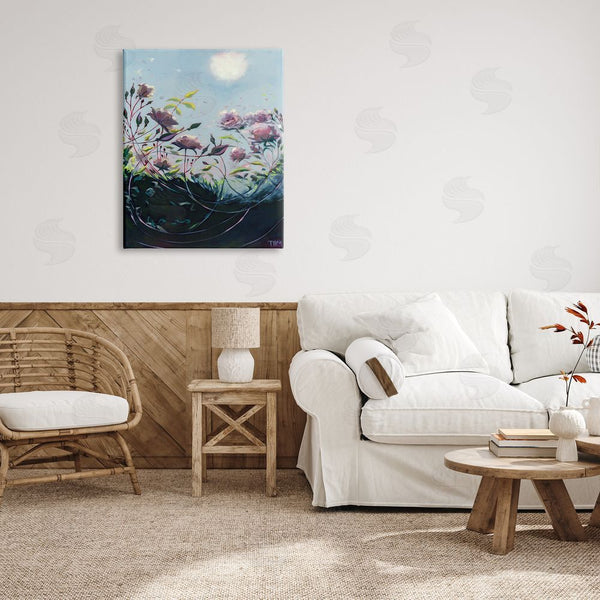 Stupell Industries Lisa Timmerman | Surreal Intertwining Flower Stems Modern Sky Landscape Wall Art
