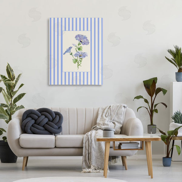 Stupell Industries Lisa Wehmeyer | Blue Stripe Morning Glory Wall Art