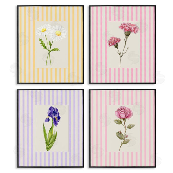 Stupell Industries Lisa Wehmeyer | Cottage Stripe Sprigs Wall Art