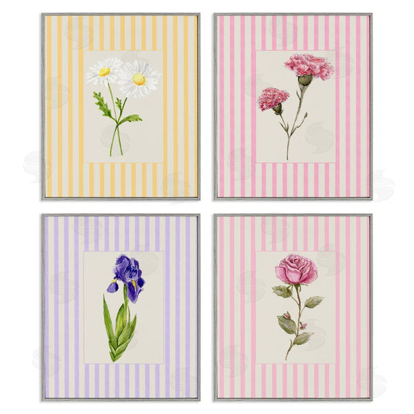 Stupell Industries Lisa Wehmeyer | Cottage Stripe Sprigs Wall Art