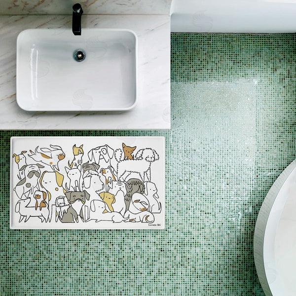 Stupell Industries Lisa Wehmeyer | Eclectic Dog Breeds Plush Bath Mat