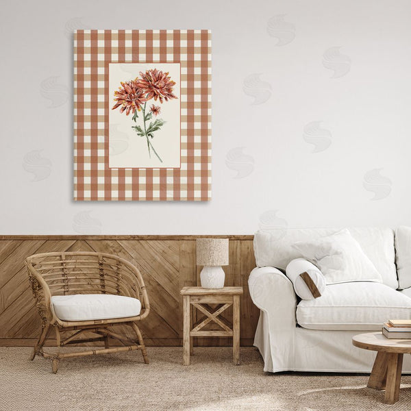 Stupell Industries Lisa Wehmeyer | Neutral Plaid Mums Wall Art