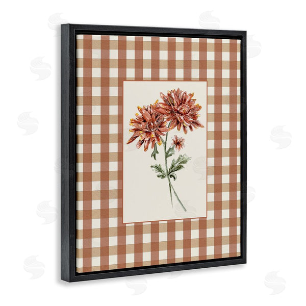 Stupell Industries Lisa Wehmeyer | Neutral Plaid Mums Wall Art