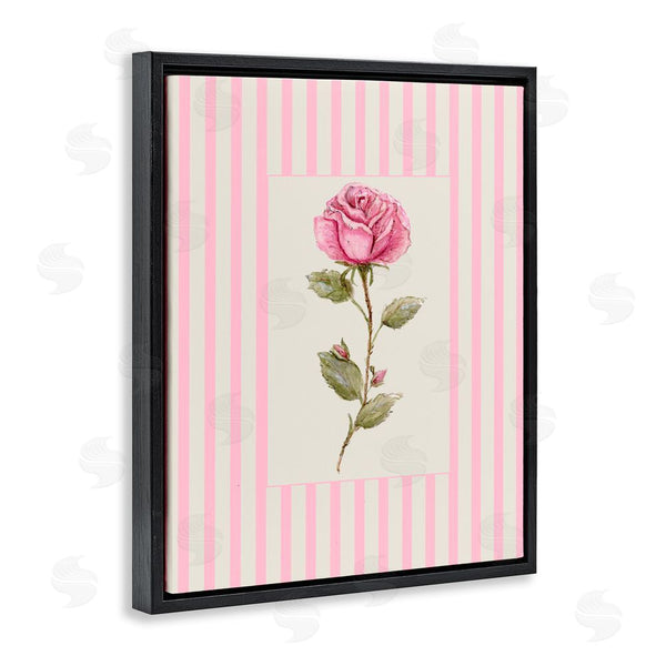 Stupell Industries Lisa Wehmeyer | Pink Stripe Rose Wall Art