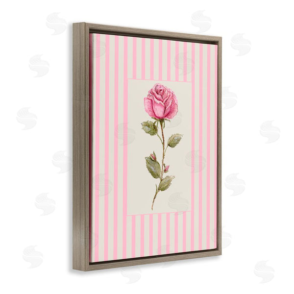 Stupell Industries Lisa Wehmeyer | Pink Stripe Rose Wall Art